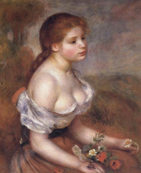 Pierre Renoir Young Girl with Daisies Germany oil painting art